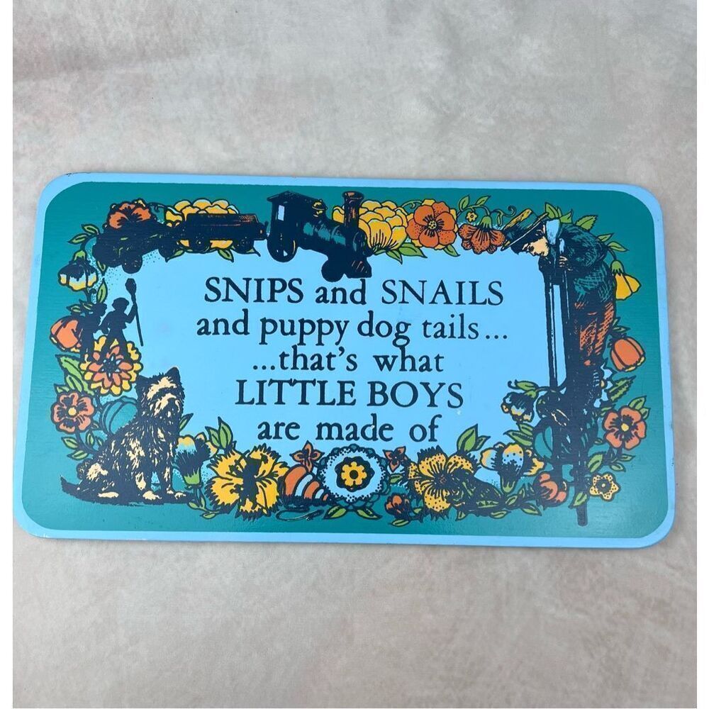 Vintage 1970s Little Boys Nursery Snips & Snails Artwork